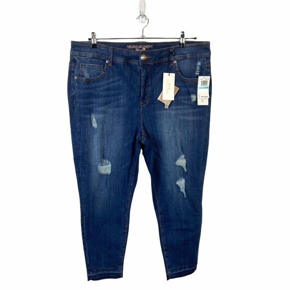 Melissa Mccarthy Seven 7 Skinny Jeans size 20 W Women's Blue Pencil Stretch - Picture 1 of 12